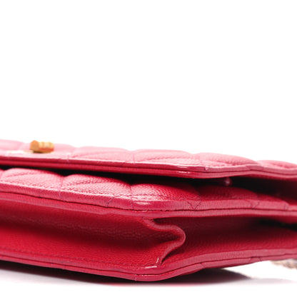 Chanel Caviar Quilted 2.55 Reissue Wallet On Chain WOC Dark Pink 11 of 11