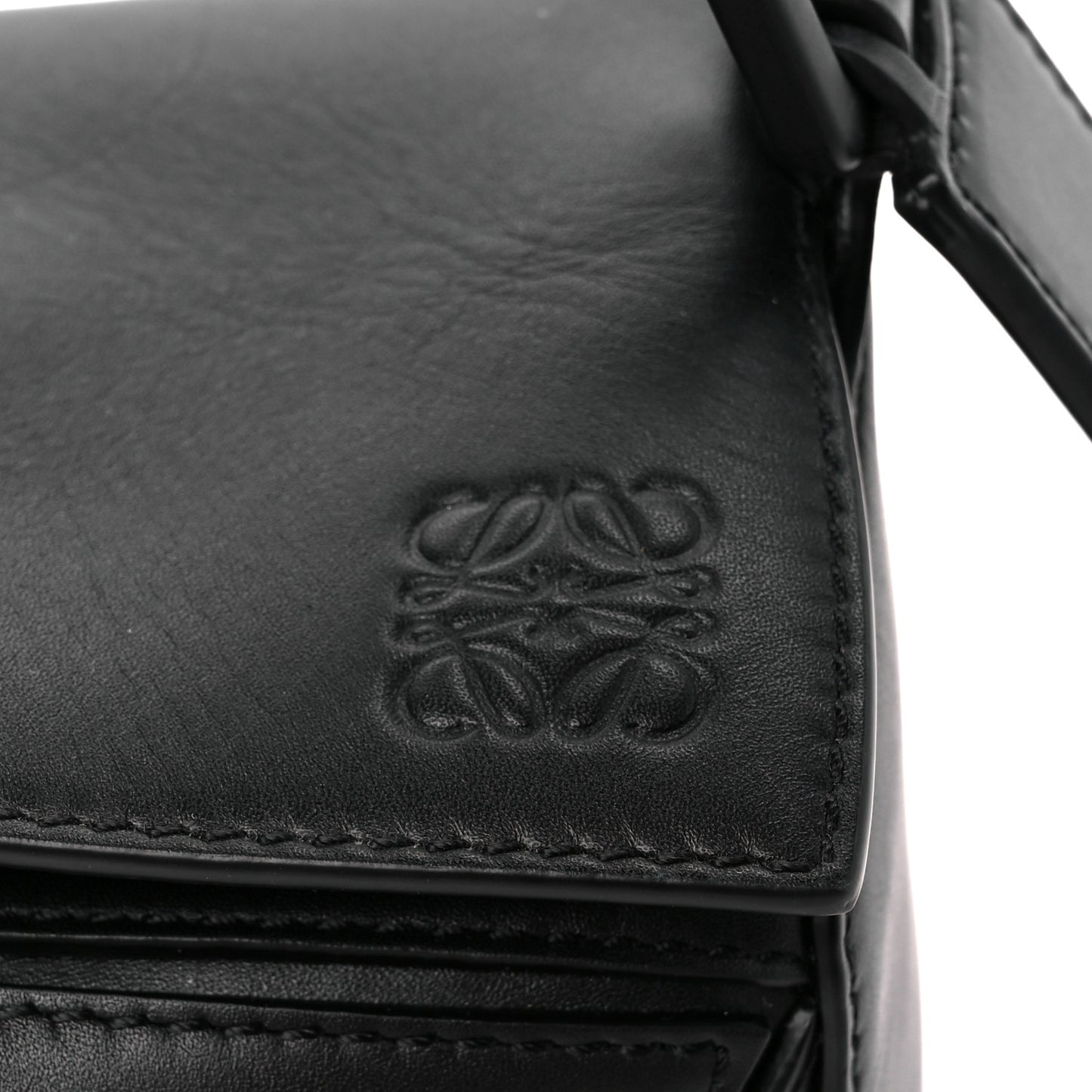Satin Calfskin Small Puzzle Bag Black
