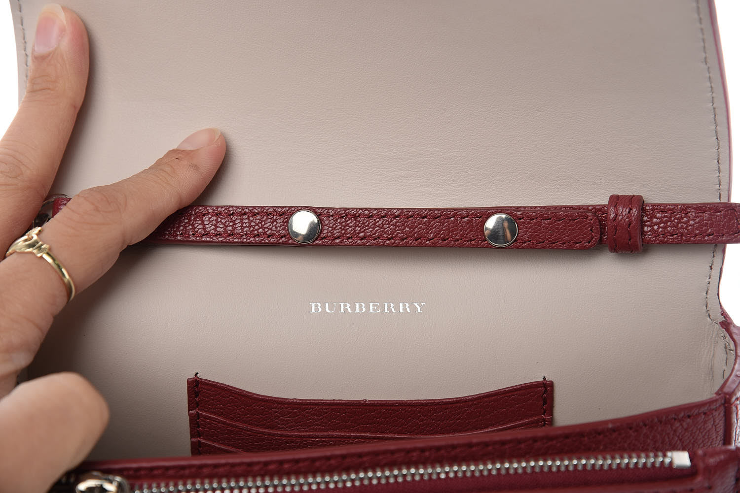 Burberry Hayes Goatskin D-Ring Mini Bag Crimson 6 of 11