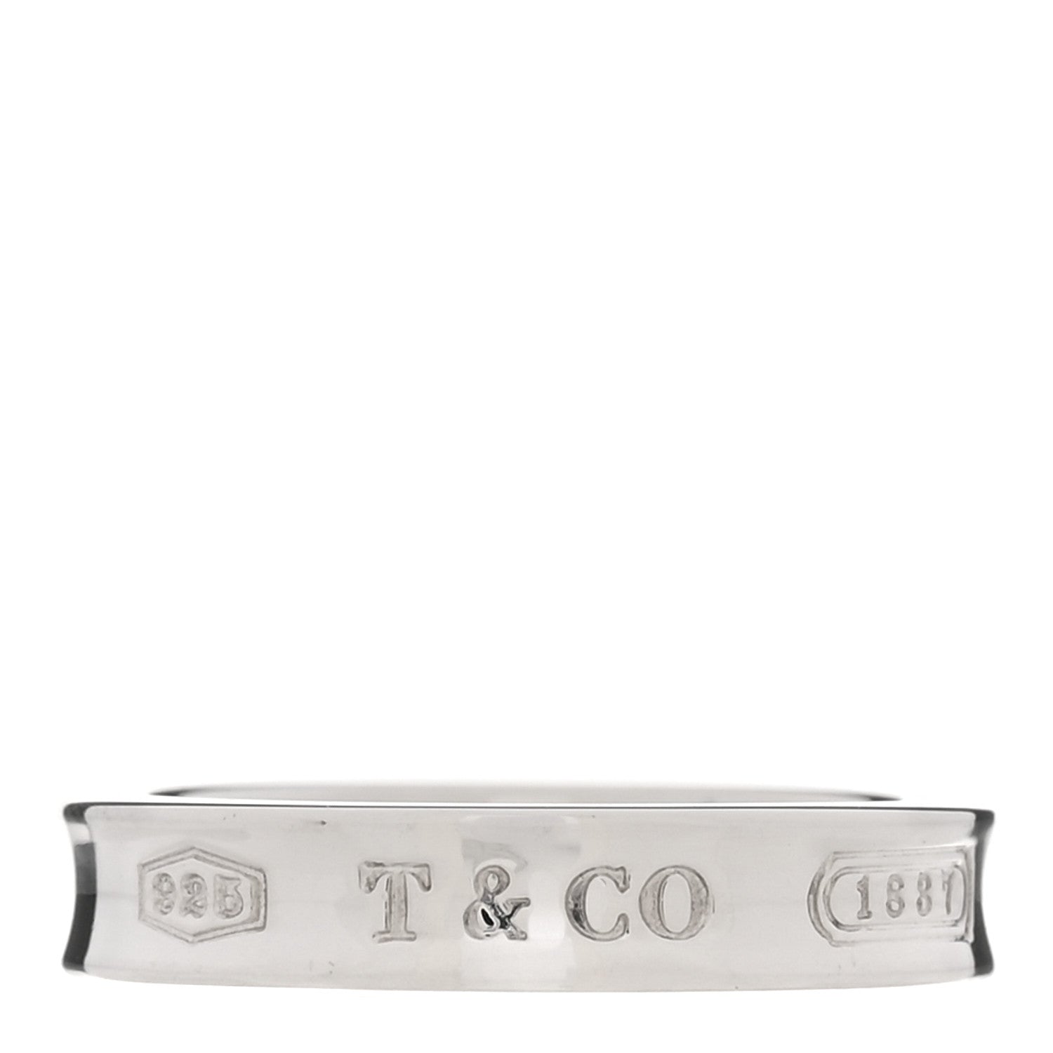 Tiffany Sterling Silver Narrow 1837 Band Ring 49 5 1 of 6