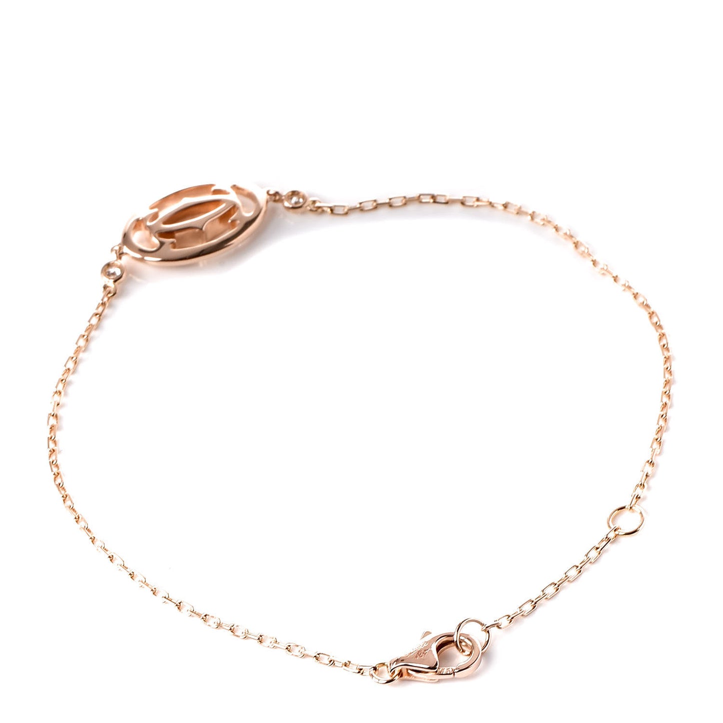 18K Pink Gold Diamond Logo De Bracelet