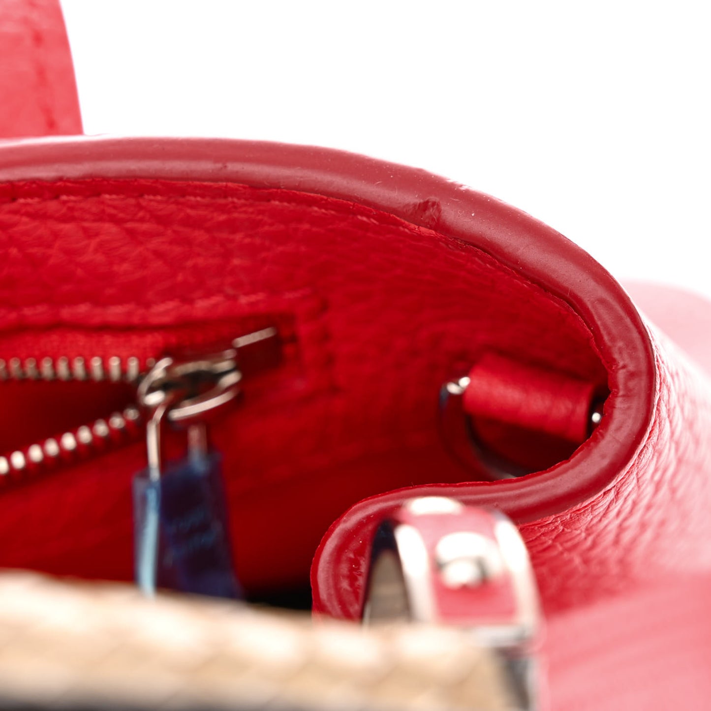 Taurillon Snakeskin Capucines BB Rubis