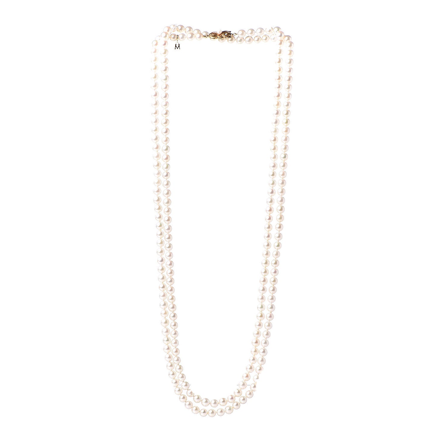 18K Yellow Gold Akoya Pearl 6-6.5mm Necklace 54"