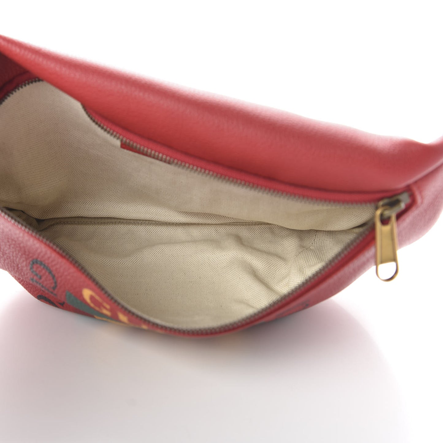 Grained Calfskin Logo Belt Bag Hibiscus Red