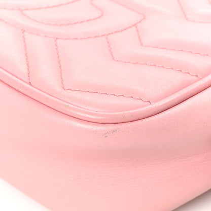 Gucci Calfskin Matelasse Mini GG Marmont Chain Shoulder Bag Wild Rose 12 of 16