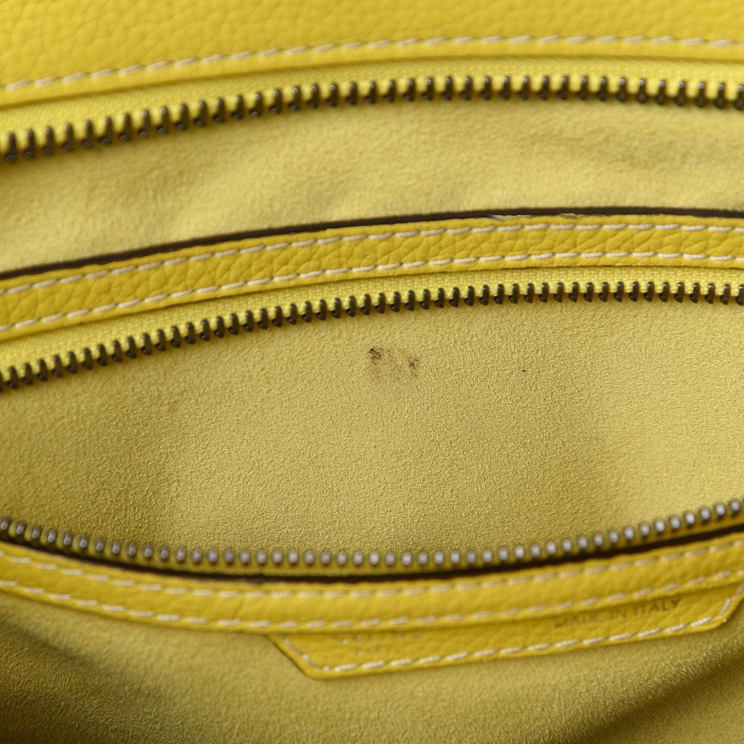 Celine Drummed Calfskin Mini Luggage Citron 9 of 26