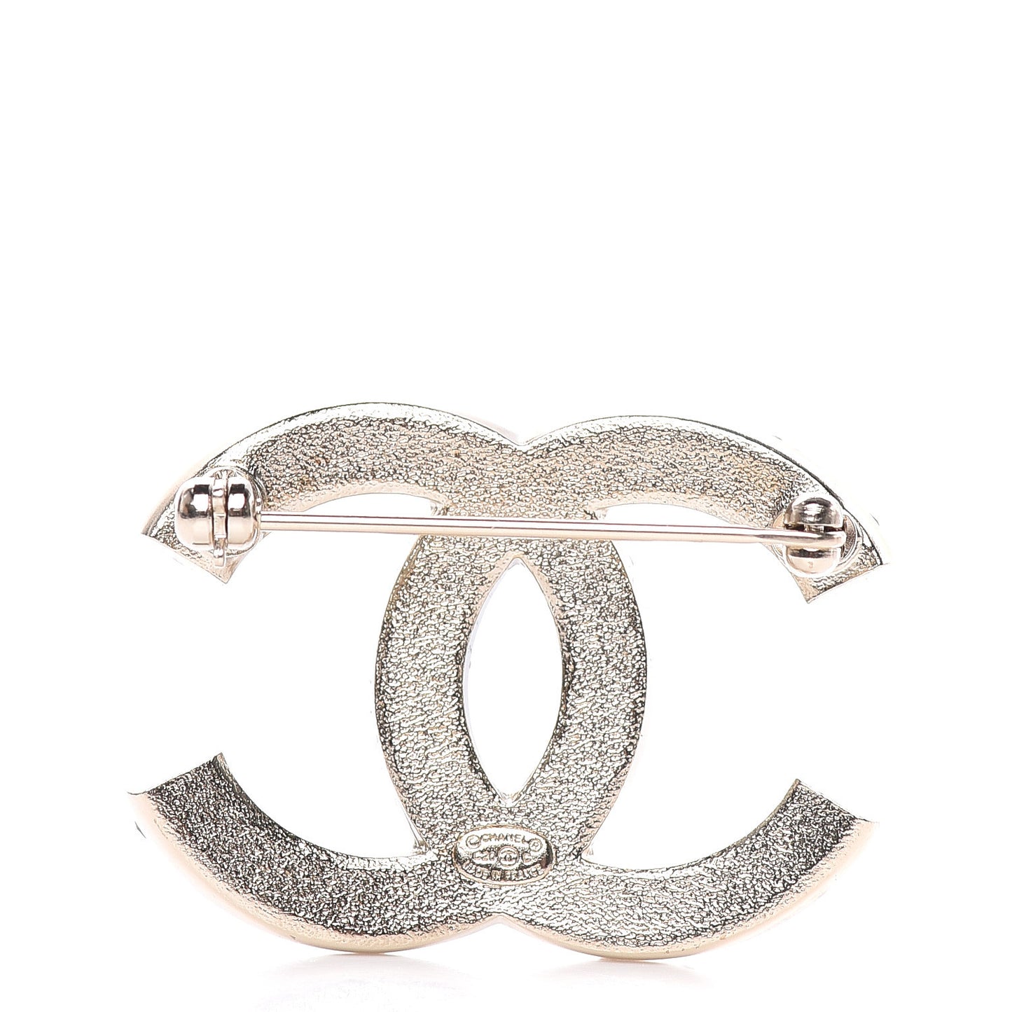 Crystal CC Brooch Light Gold