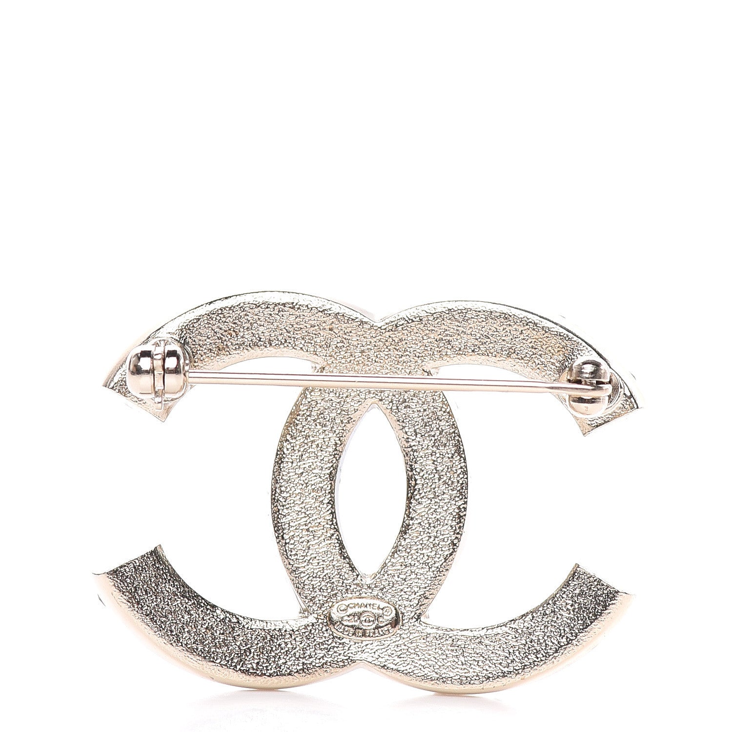 Chanel Crystal CC Brooch Light Gold 3 of 5