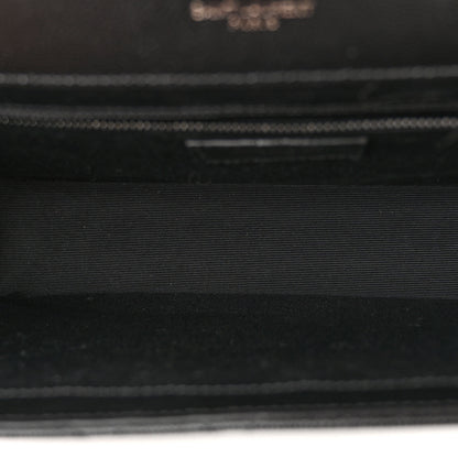 Saint Laurent Grain De Poudre Textured Mixed Matelasse Large Triquilt Monogram Monochrome Satchel Black 5 of 10