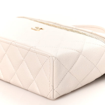 Chanel Caviar Quilted Top Handle Slim Vanity With Chain White 10 of 10