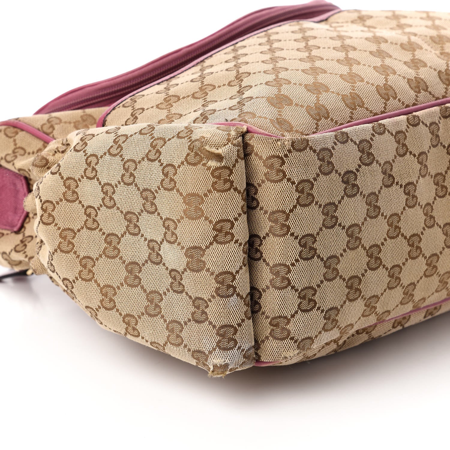 Gucci Monogram Margaux Calfskin Large Diaper Bag Beige Ebony Peonia Flower 6 of 11