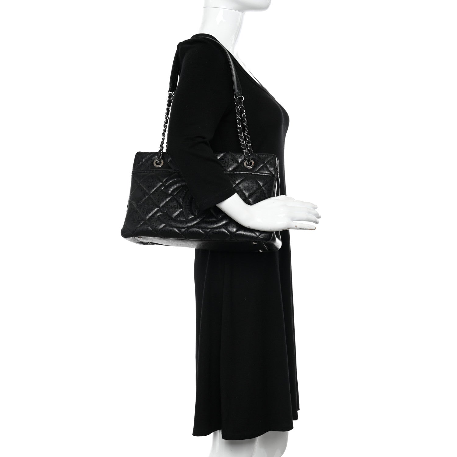 Chanel Caviar Quilted Timeless CC Soft Tote Black 2 of 12