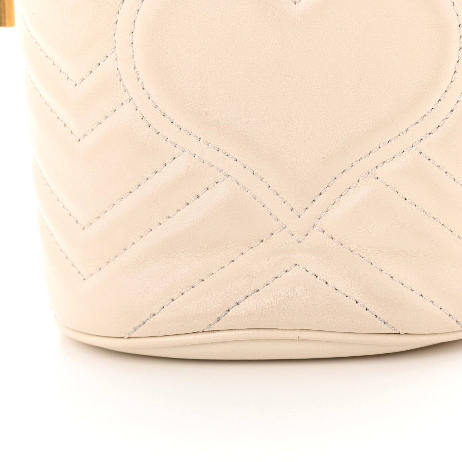 Gucci Calfskin Matelasse Mini GG Marmont 2.0 Bucket Bag White 14 of 14