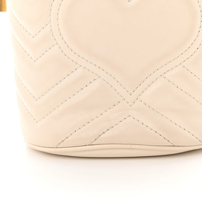 Gucci Calfskin Matelasse Mini GG Marmont 2.0 Bucket Bag White 14 of 14