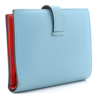 Hermes Epsom Verso Bearn Compact Wallet Bleu Du Nord Rouge De Coeur 3 of 8