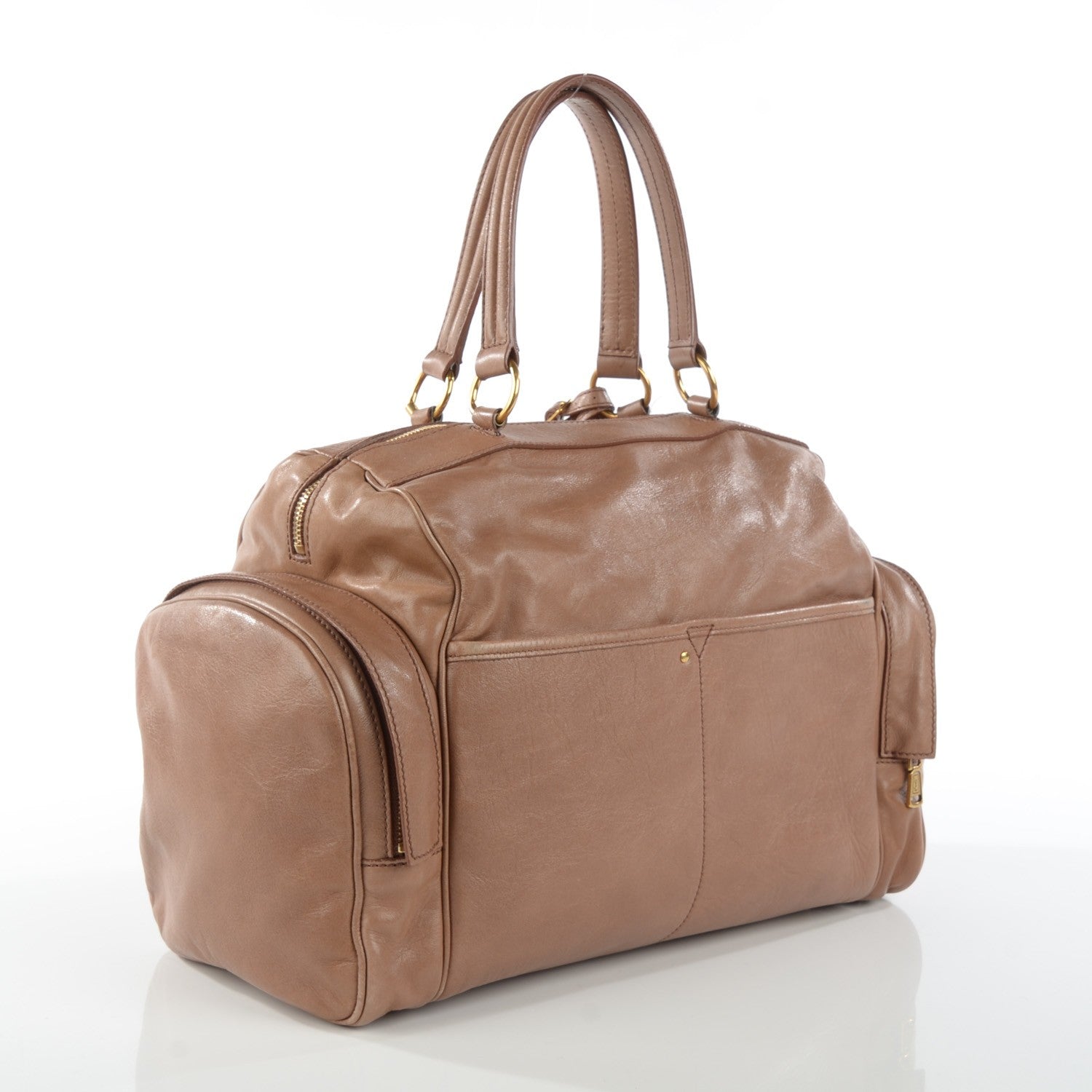 Saint Laurent Calfskin Large Vanity Bowler Camel 9 of 15