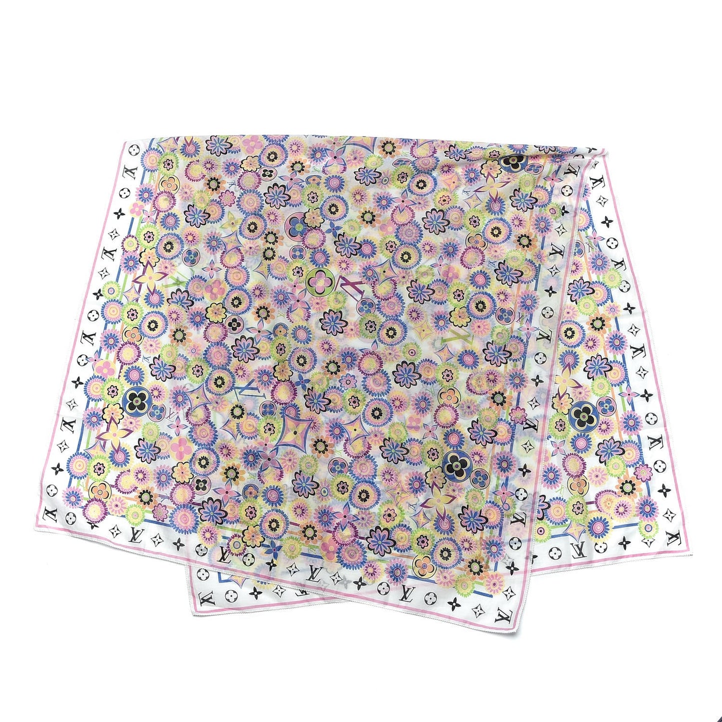 Cotton Flower Power Pareo Scarf Rose
