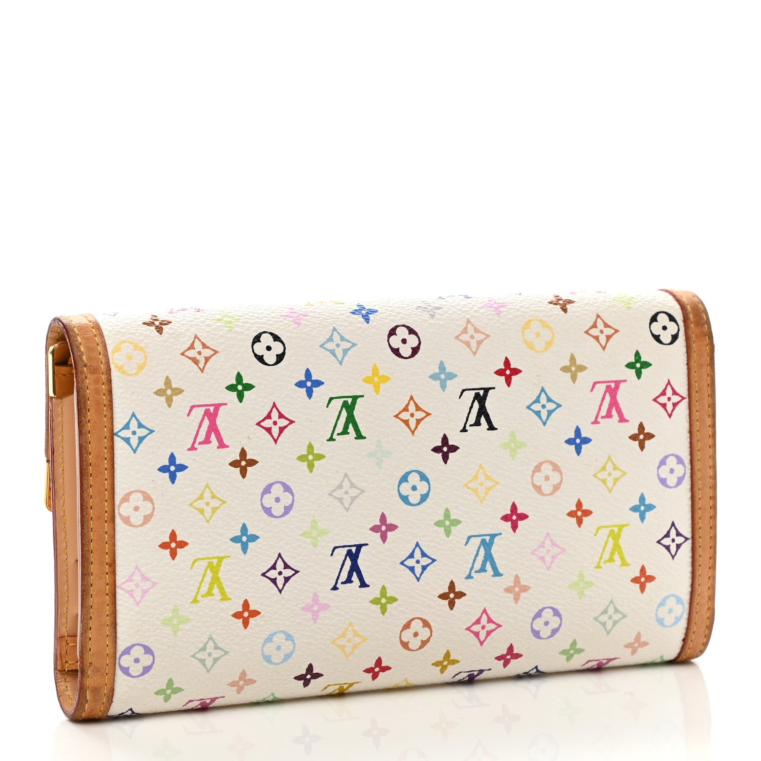 Louis Vuitton Monogram Multicolor Porte Tresor International Wallet White 3 of 9