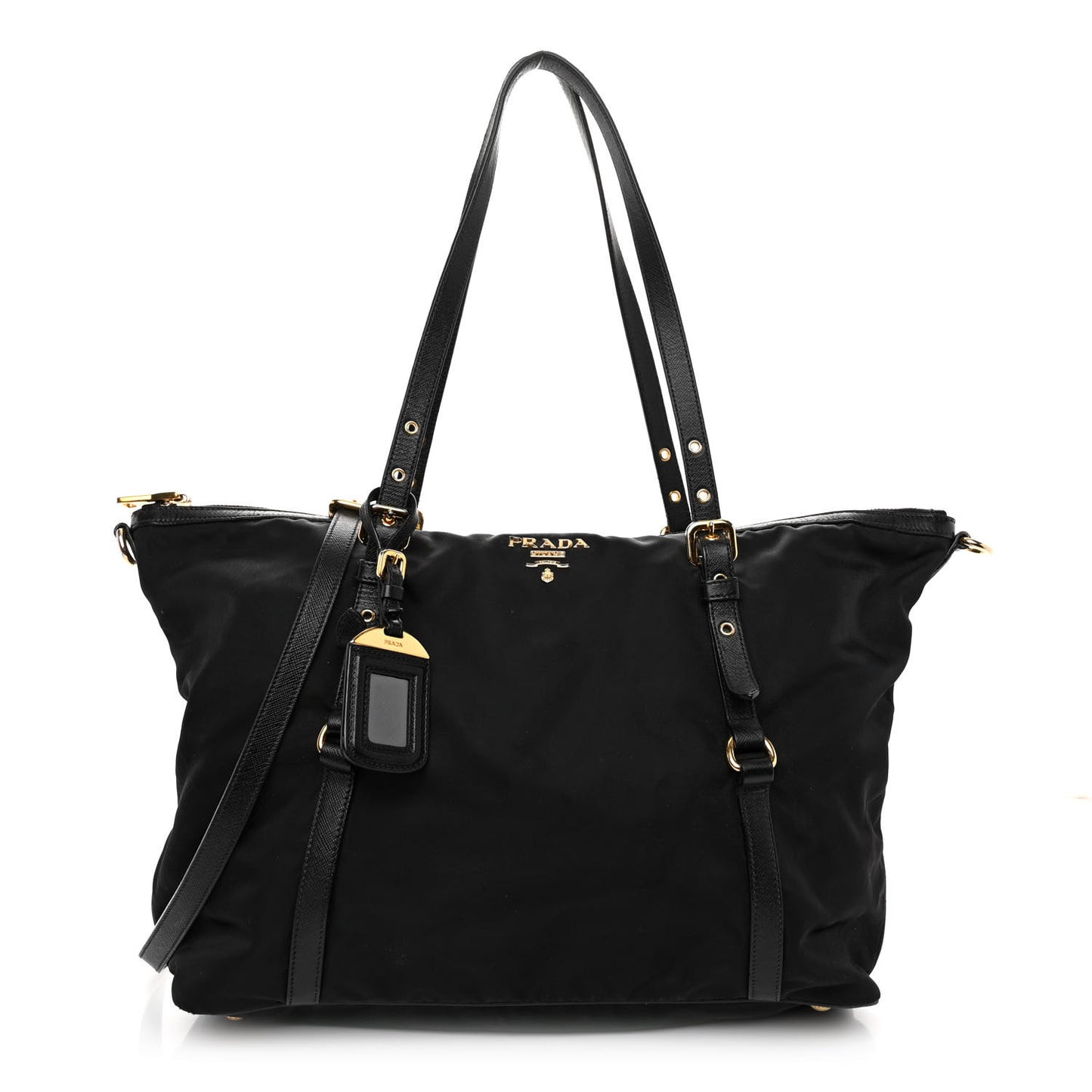 Tessuto Nylon Saffiano Tote Black