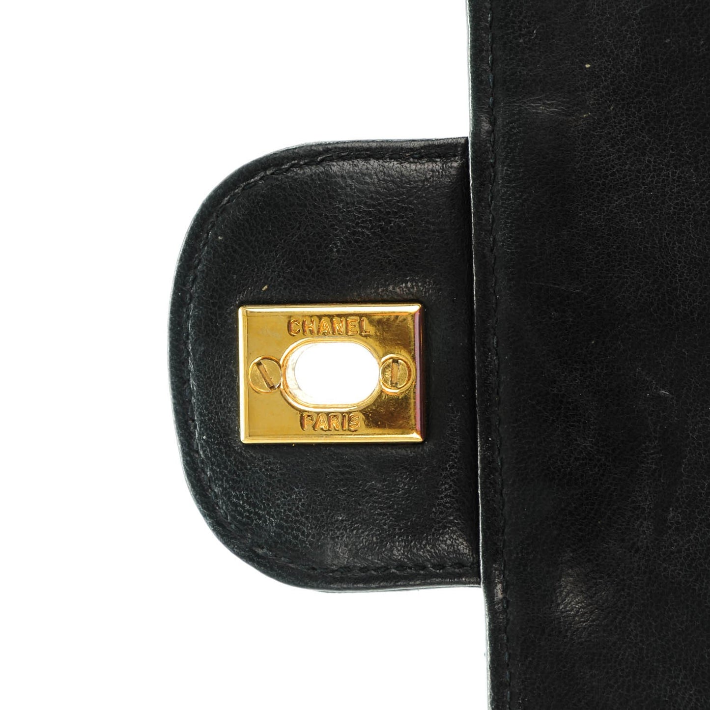 Lambskin Quilted Medium Double Flap Bijoux Chain Black