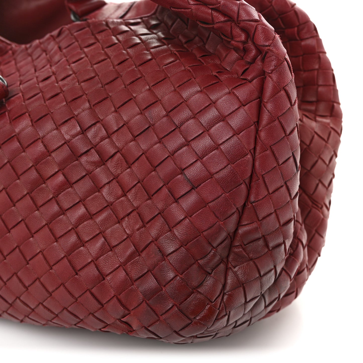 Nappa Intrecciato Medium Campana Hobo Red