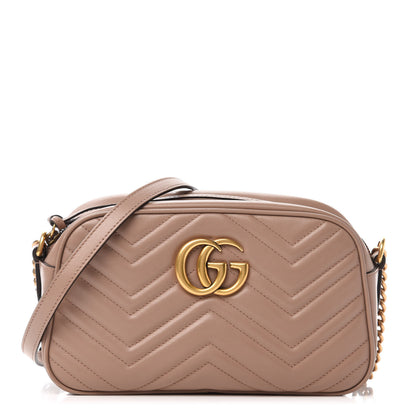 Gucci Calfskin Matelasse Small GG Marmont Chain Shoulder Bag Porcelain Rose 1 of 11