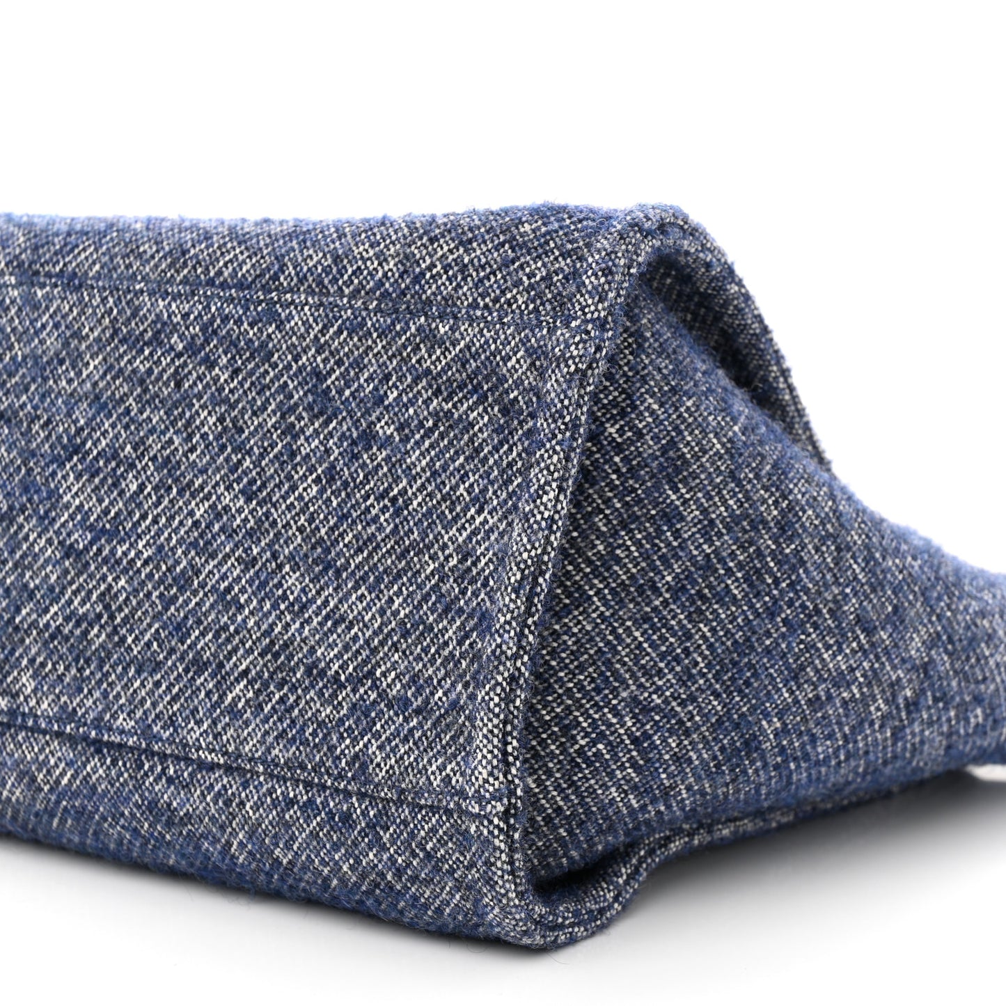 Mixed Fibers Calfskin Medium Deauville Tote Blue