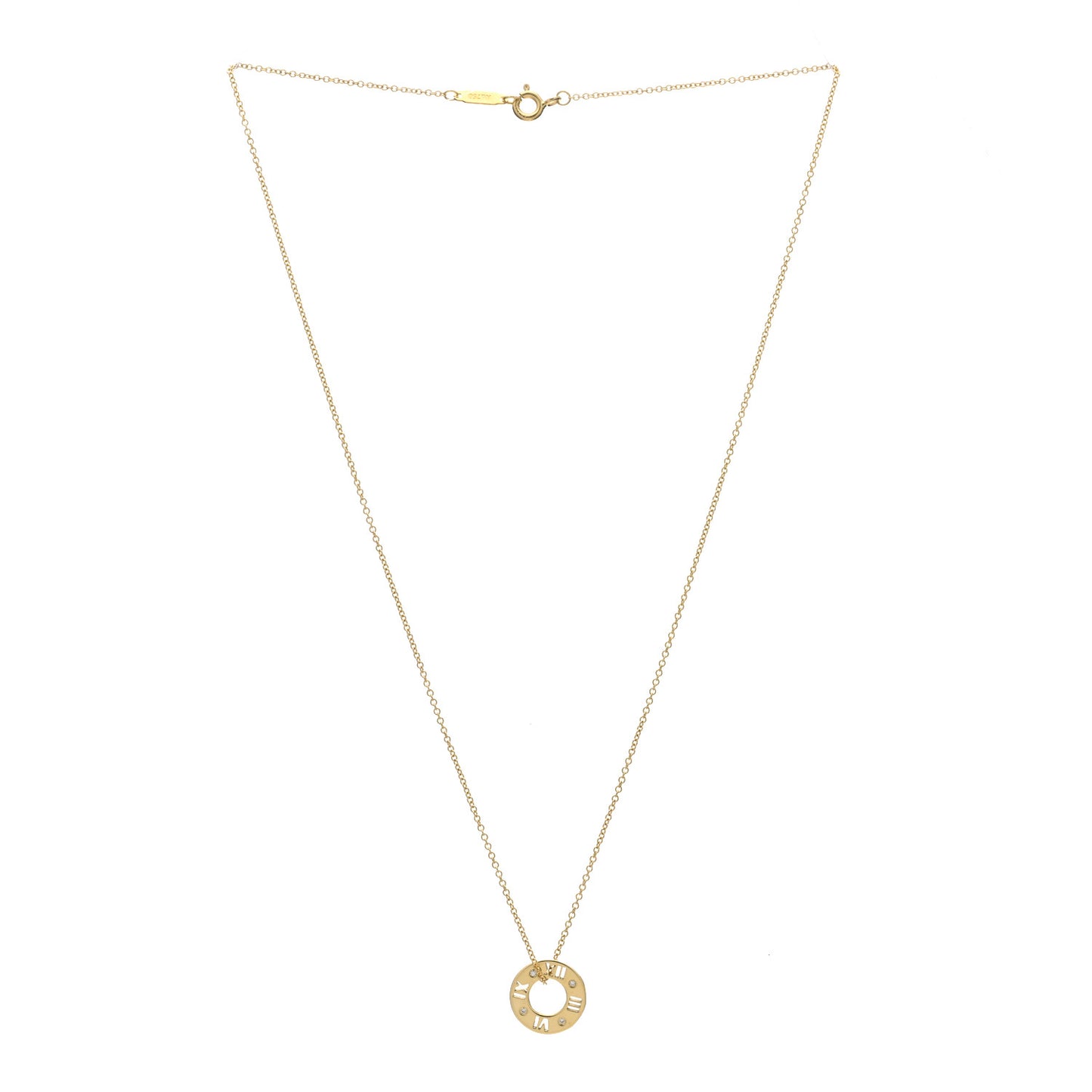 18K Yellow Gold Diamond Atlas Pierced Pendant Necklace