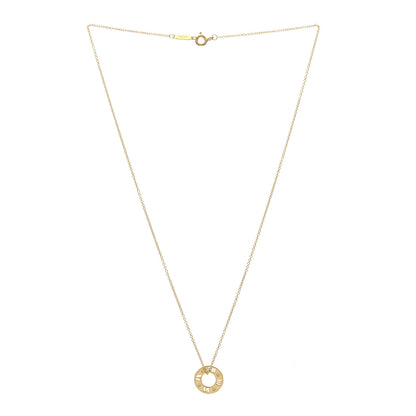 Tiffany 18K Yellow Gold Diamond Atlas Pierced Pendant Necklace 3 of 5
