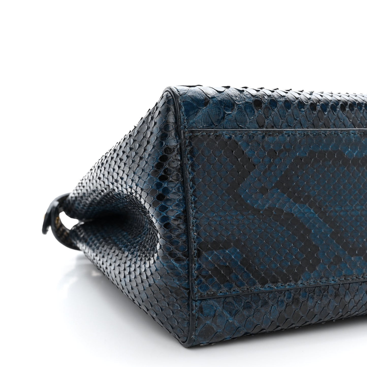 Python Shiny Nappa Mini Peekaboo Iconic Satchel Blue Jeans