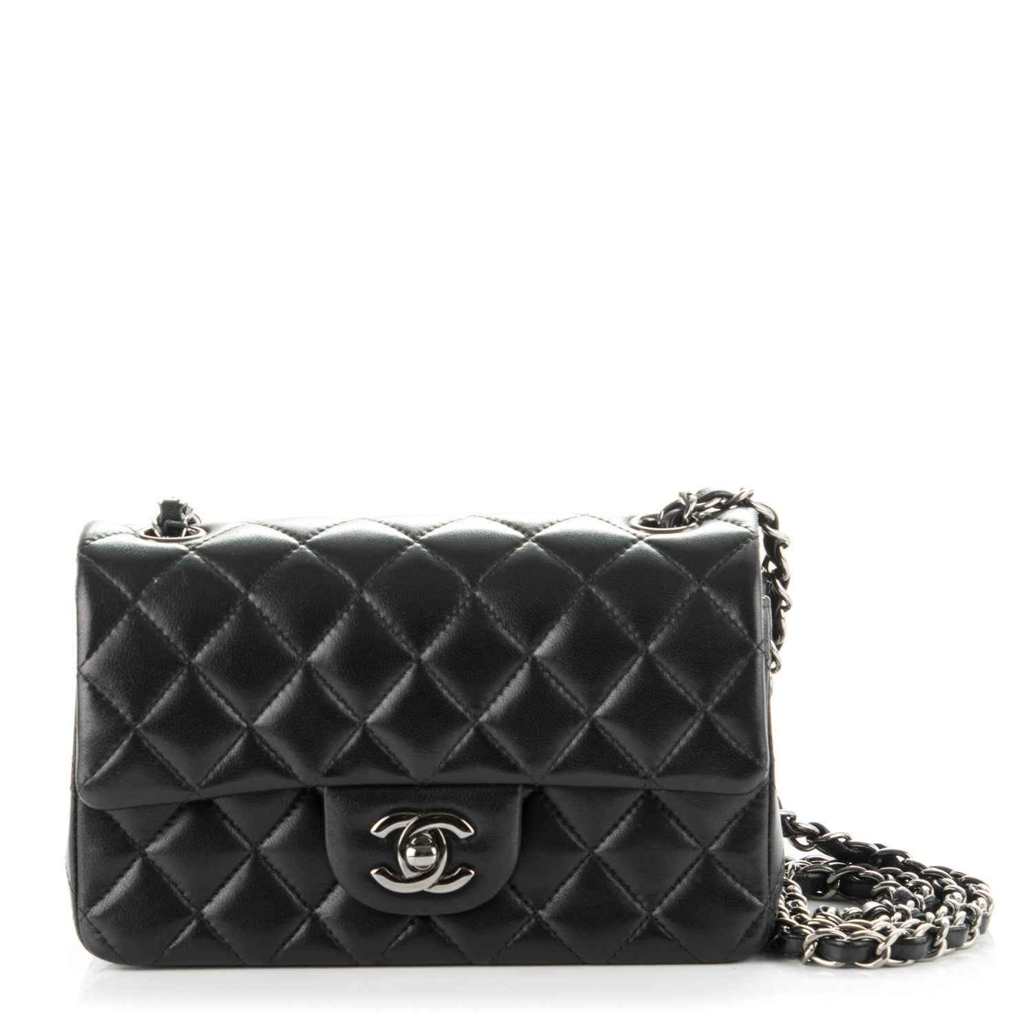 Chanel Lambskin Quilted Mini Rectangular Flap Black 1 of 8