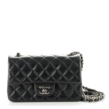 Chanel Lambskin Quilted Mini Rectangular Flap Black 1 of 8