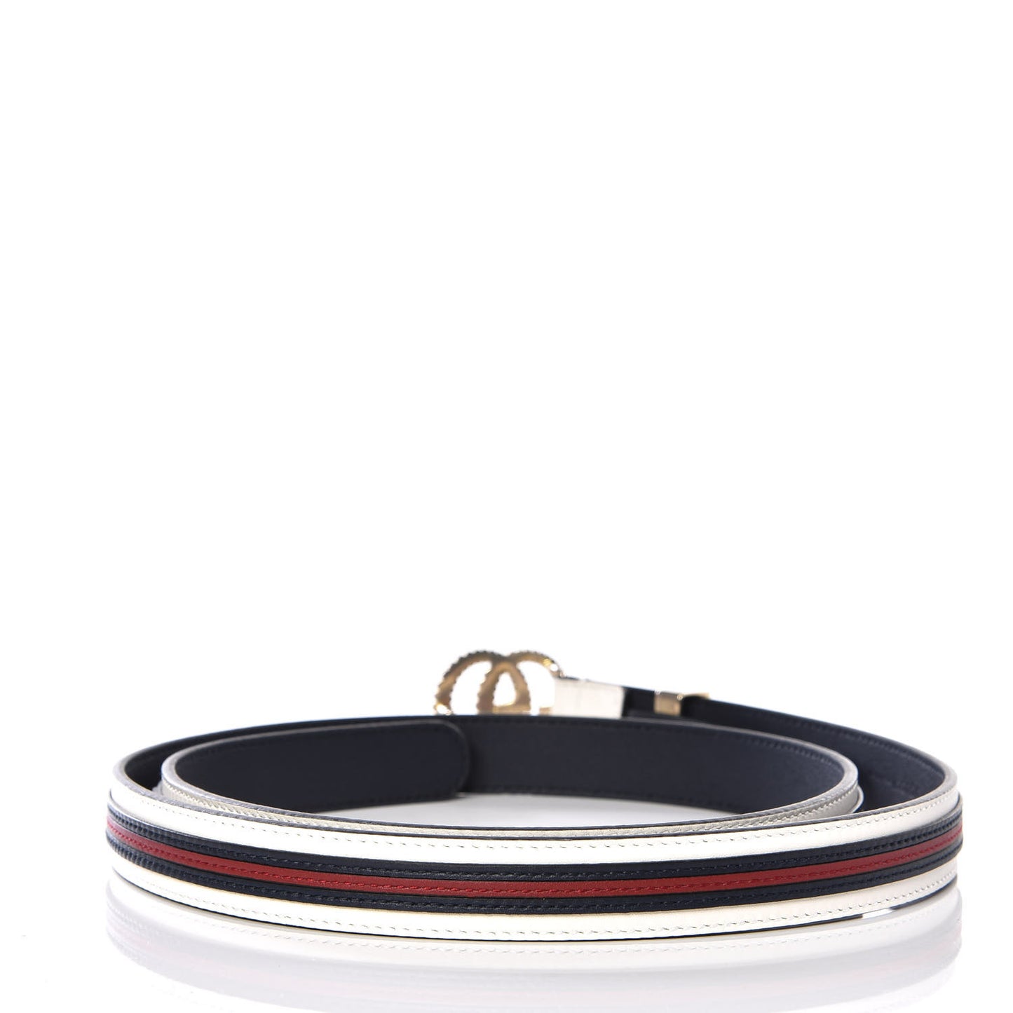 Calfskin Torchon Double G 20mm Belt 90 36 Off White Blue Red
