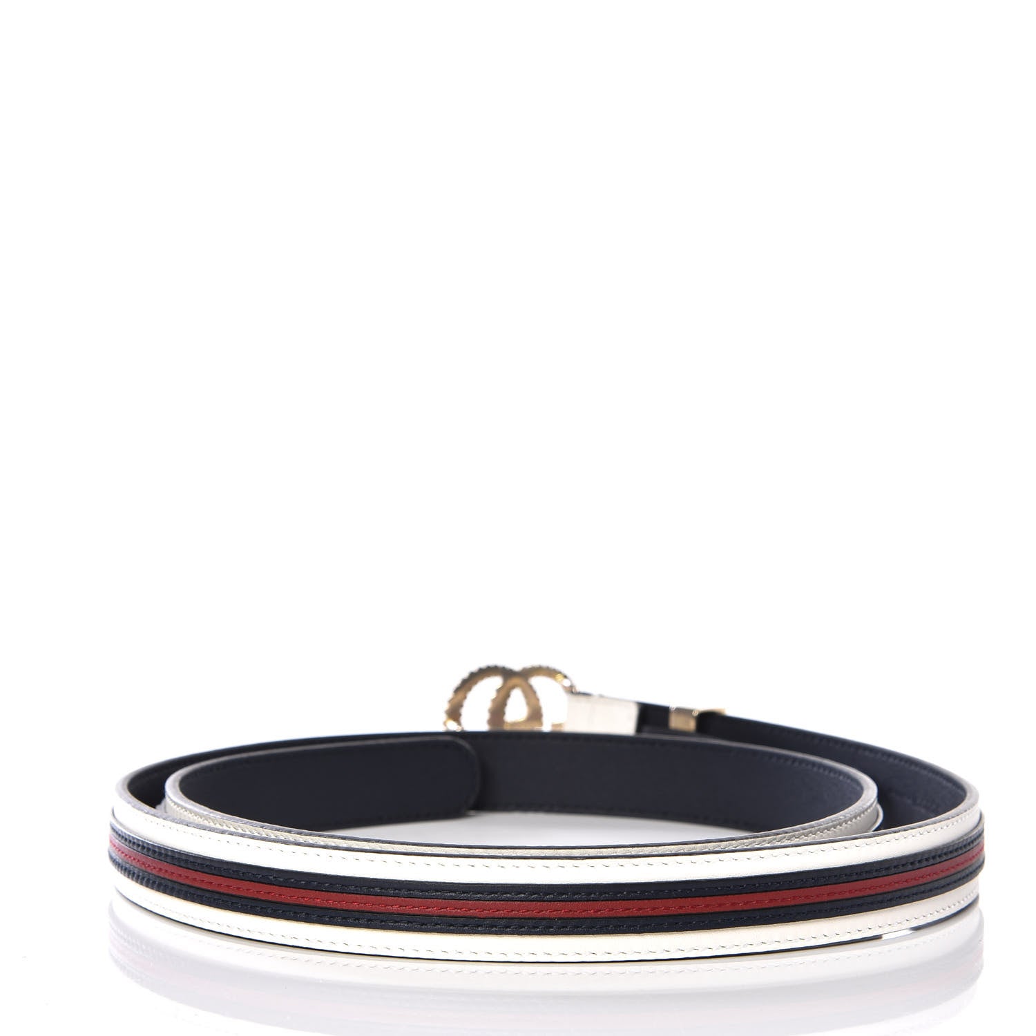 Gucci Calfskin Torchon Double G 20mm Belt 90 36 Off White Blue Red 4 of 9