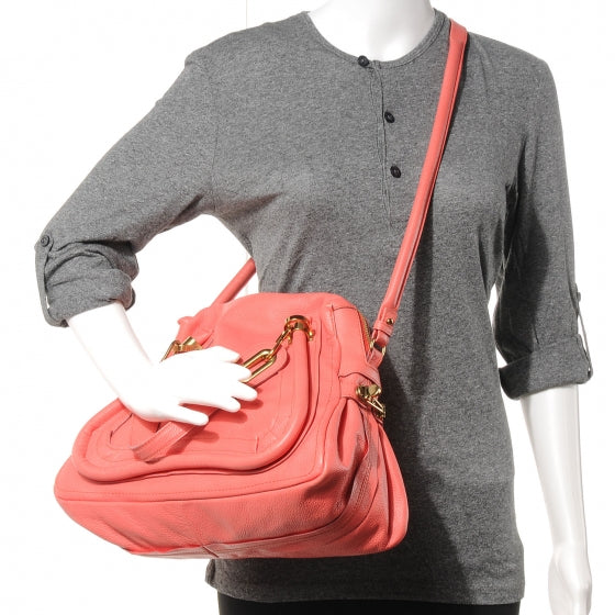 Chloe Calfskin Medium Paraty Coral 2 of 15