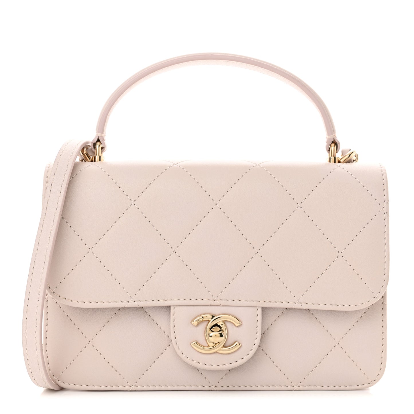 Calfskin Quilted Coco Lady Flap Light Purple