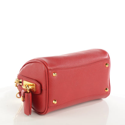 Prada Saffiano Lux Mini Convertible Bowler Fuoco 4 of 8