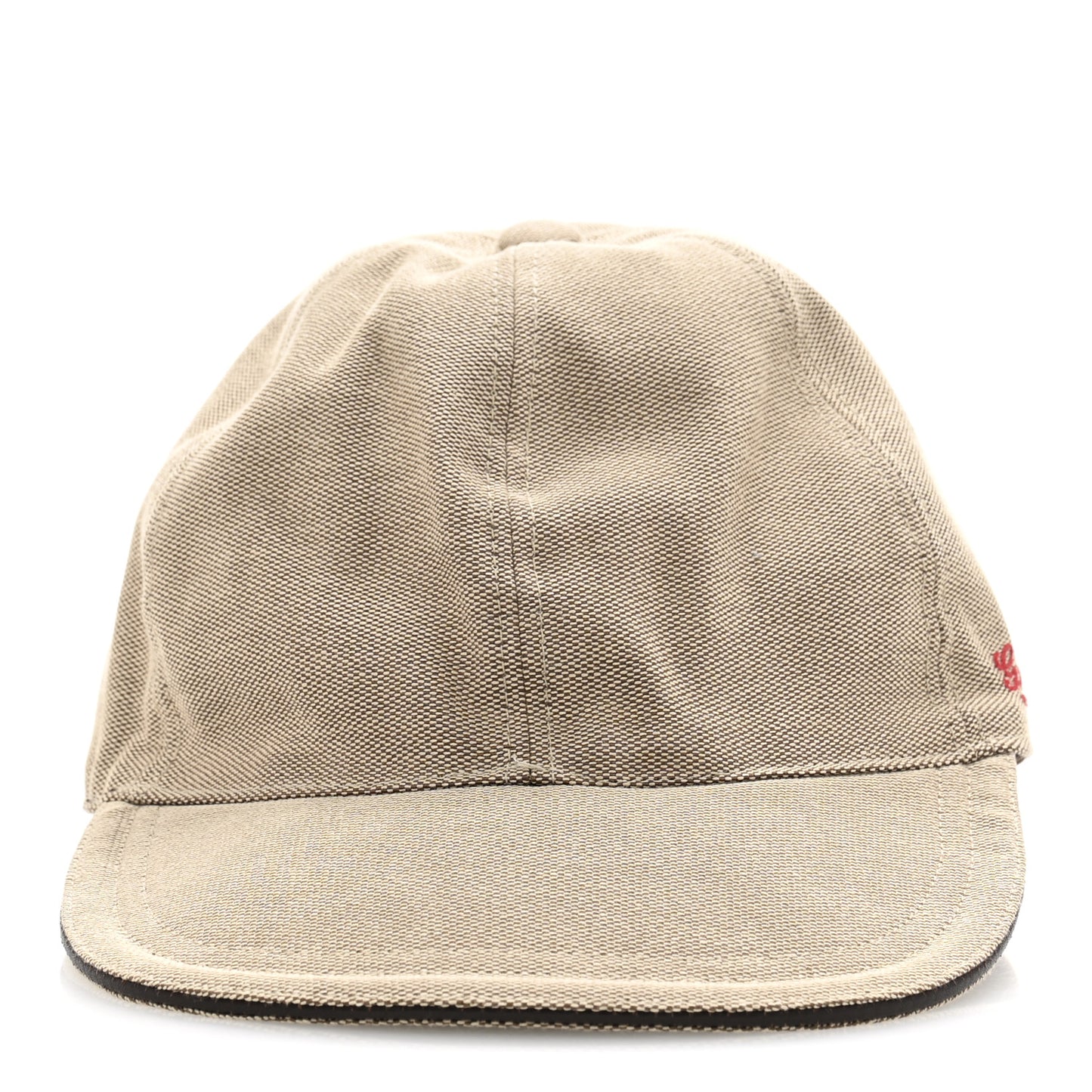 Canvas Embroidered Logo Baseball Hat L Beige
