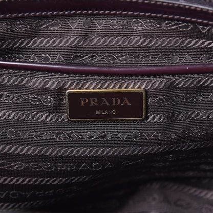 Prada Saffiano Vernice Medium Galleria Double Zip Tote Granato 7 of 15