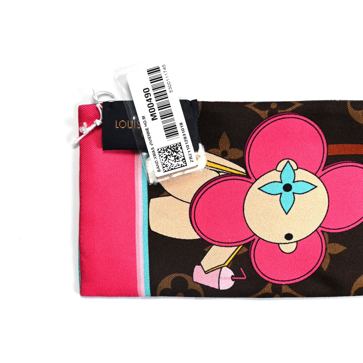 Louis Vuitton Silk Monogram 2021 Hollywood Christmas Animation Bandeau Marron 3 of 3