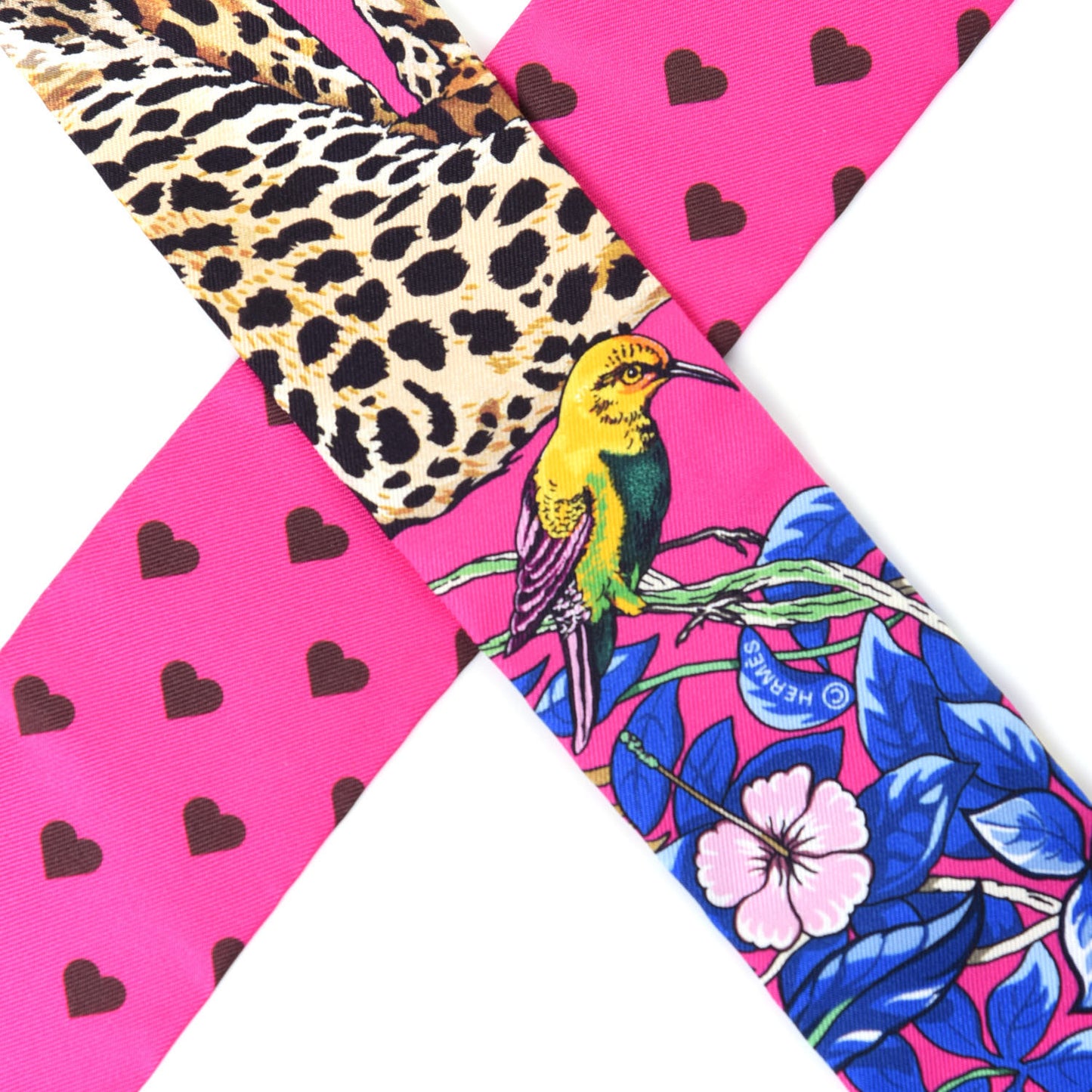 Silk Jungle Love Love Twilly Rose Vif Bleu Roy