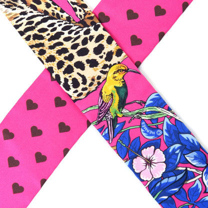 Hermes Silk Jungle Love Love Twilly Rose Vif Bleu Roy 2 of 5
