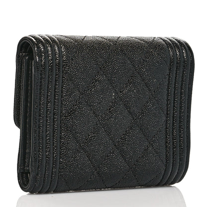 Chanel Caviar Quilted Compact Boy Wallet Black 3 of 7
