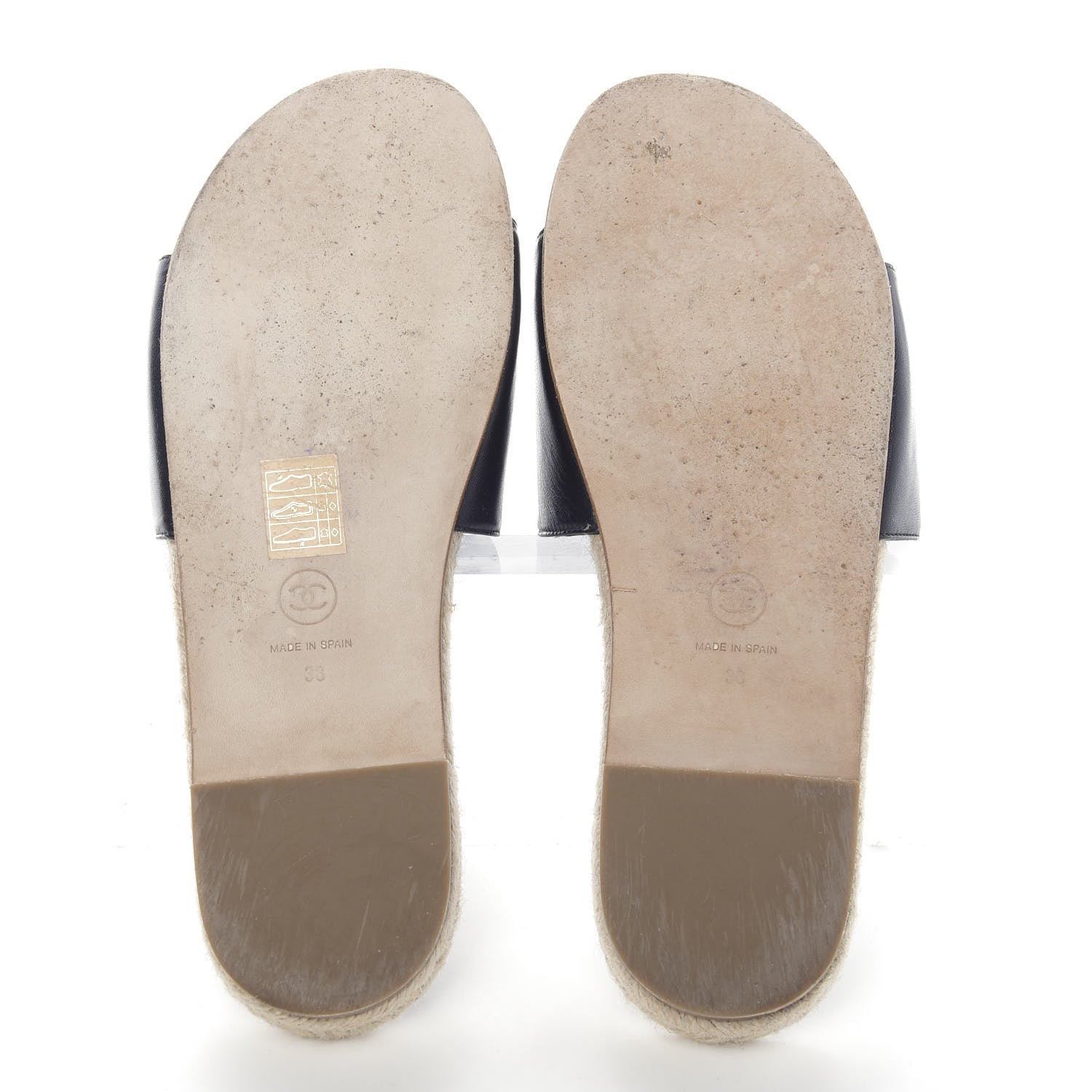 Chanel Lambskin Pearl CC Espadrille Slip On Sandals 38 Black 5 of 9