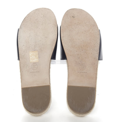 Chanel Lambskin Pearl CC Espadrille Slip On Sandals 38 Black 5 of 9
