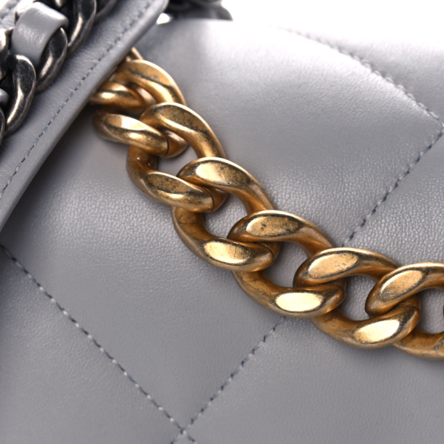 Chanel Lambskin Quilted Medium Chanel 19 Flap Grey 10 of 13