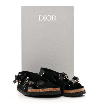 Christian Dior X BIRKENSTOCK Felted Wool Nubuck Calfskin Milano Sandal 41 Black 11 of 11