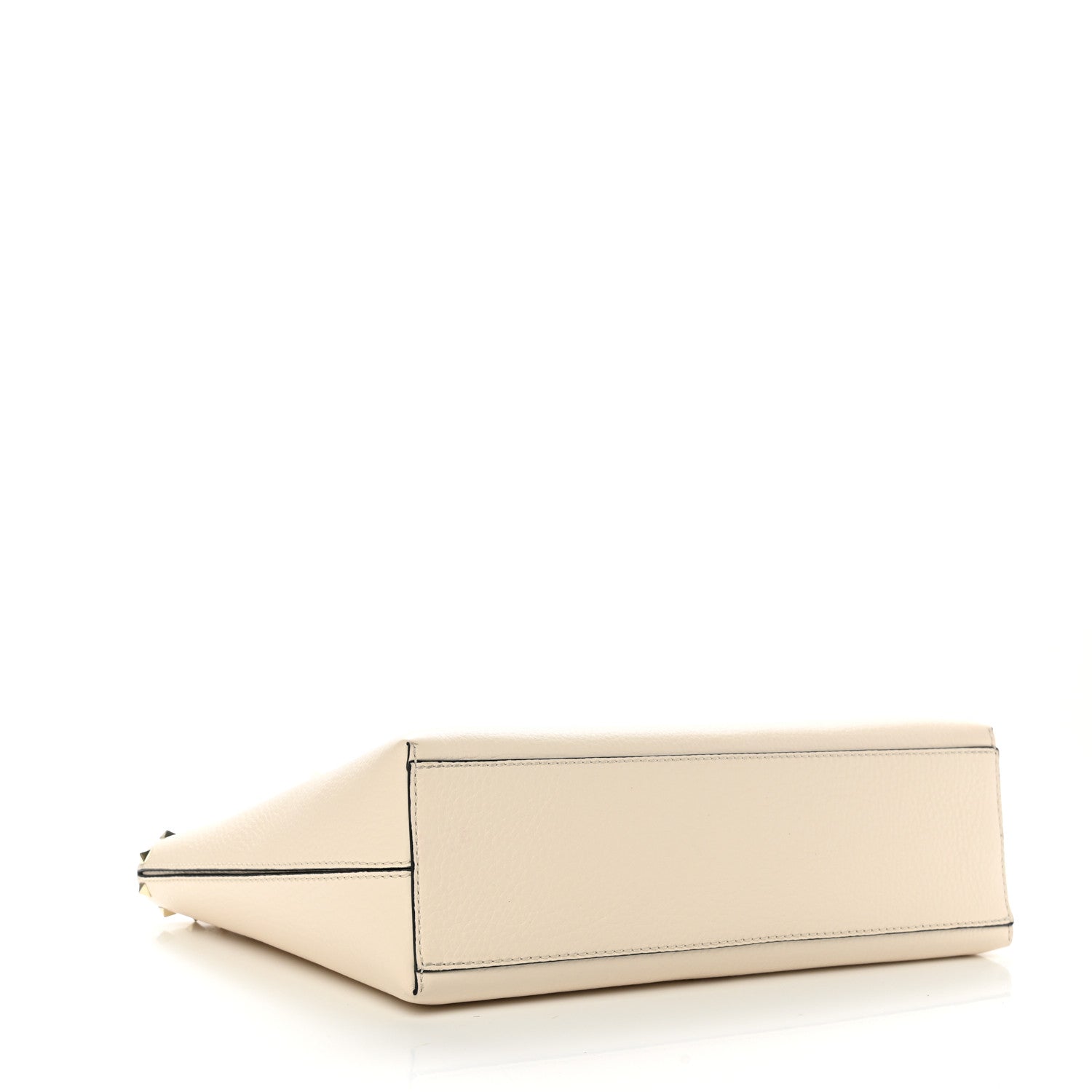 Valentino Garavani Grained Calfskin Small Rockstud Shoulder Tote Light Ivory 4 of 12