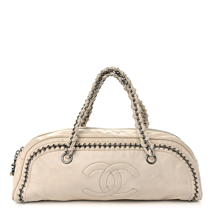 Chanel Goatskin Medium Luxe Ligne Bowler Beige 1 of 14