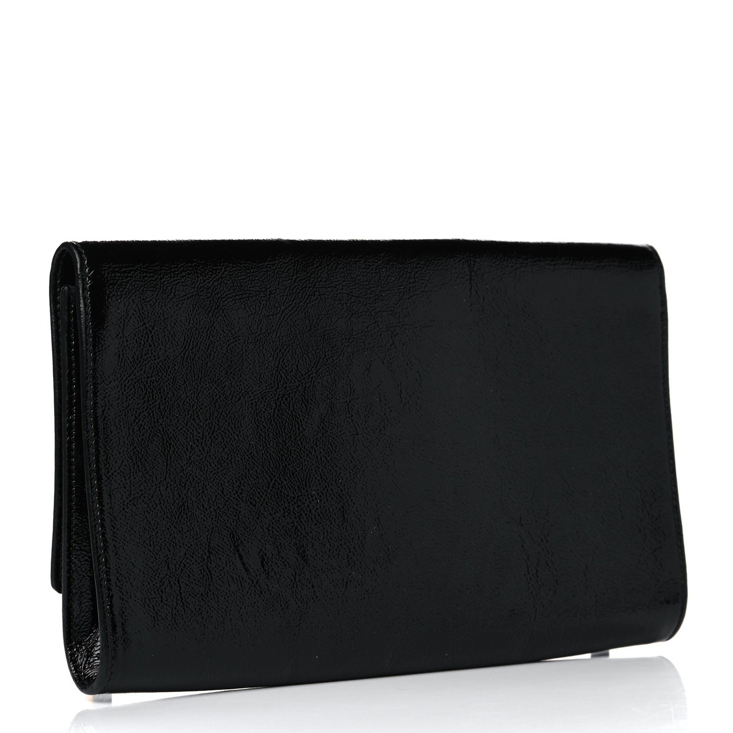 Textured Patent Monogram Large Belle De Jour Clutch Black